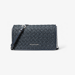 Jet Set Travel Woven Signature Logo Crossbody Bag