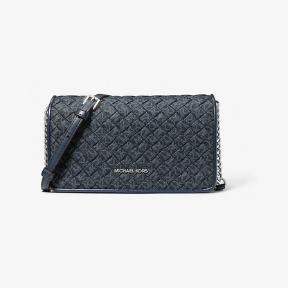 Jet Set Travel Woven Signature Logo Crossbody Bag