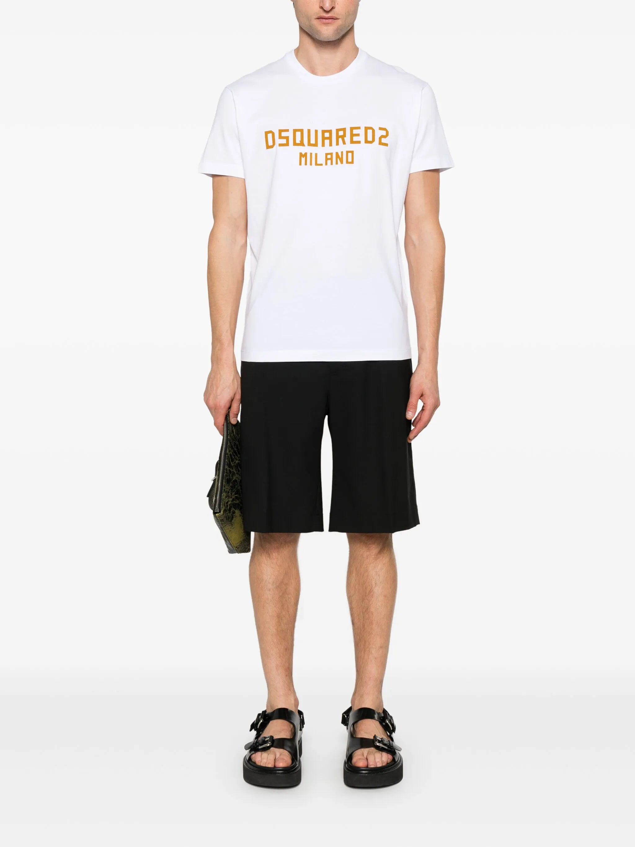 Dsquared2 Milano Flocked Logo T-Shirt in White