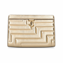 JIMMY CHOO Avenue Quilted Metallic Pouch