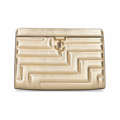 JIMMY CHOO Avenue Quilted Metallic Pouch