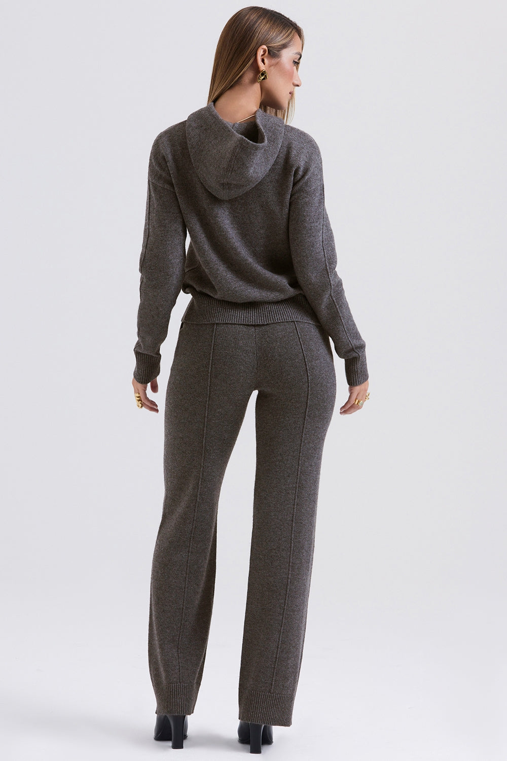 Charcoal cashmere blend hoodie