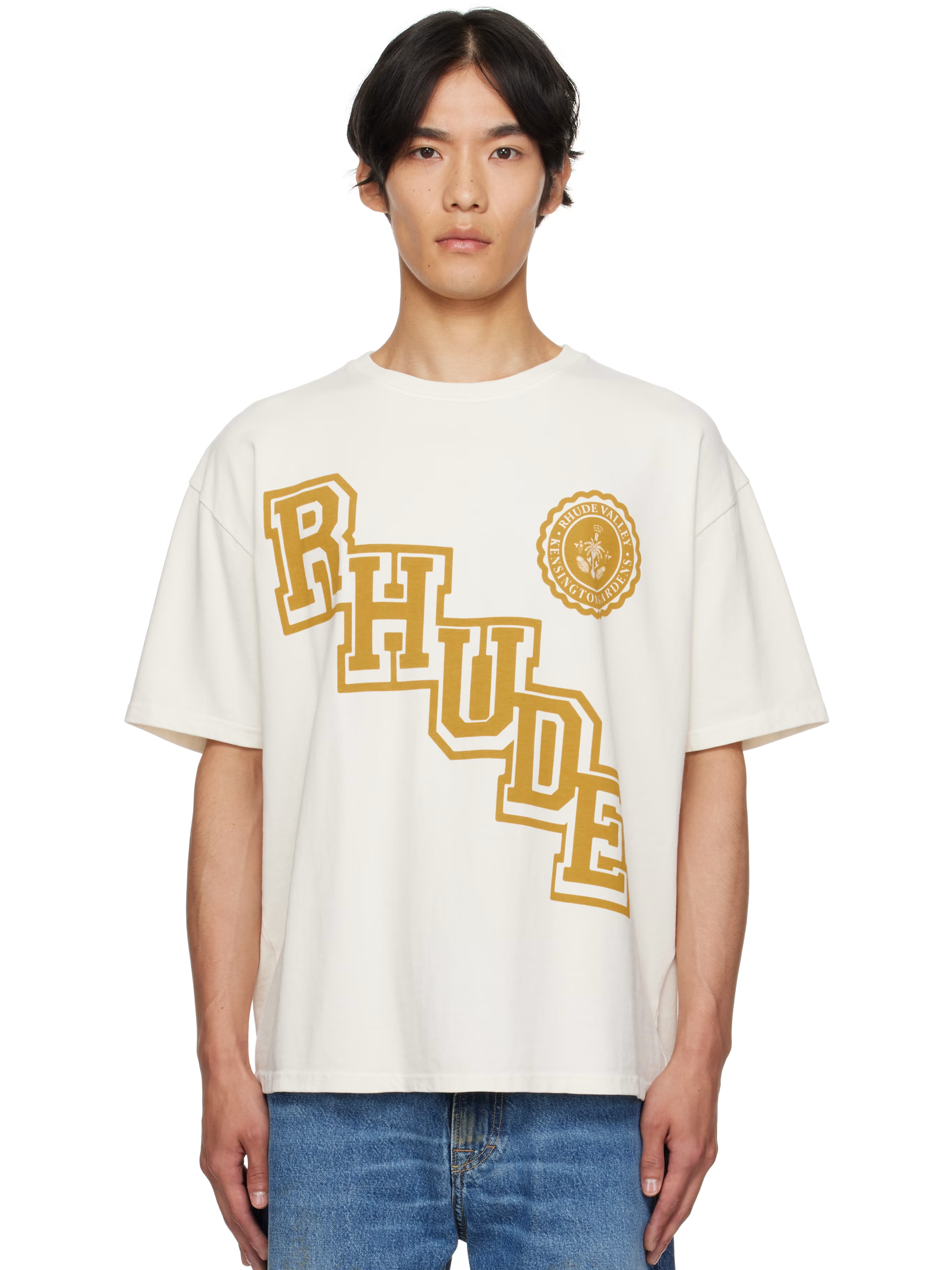 Rhude Collegiate Crest T-Shirt in White