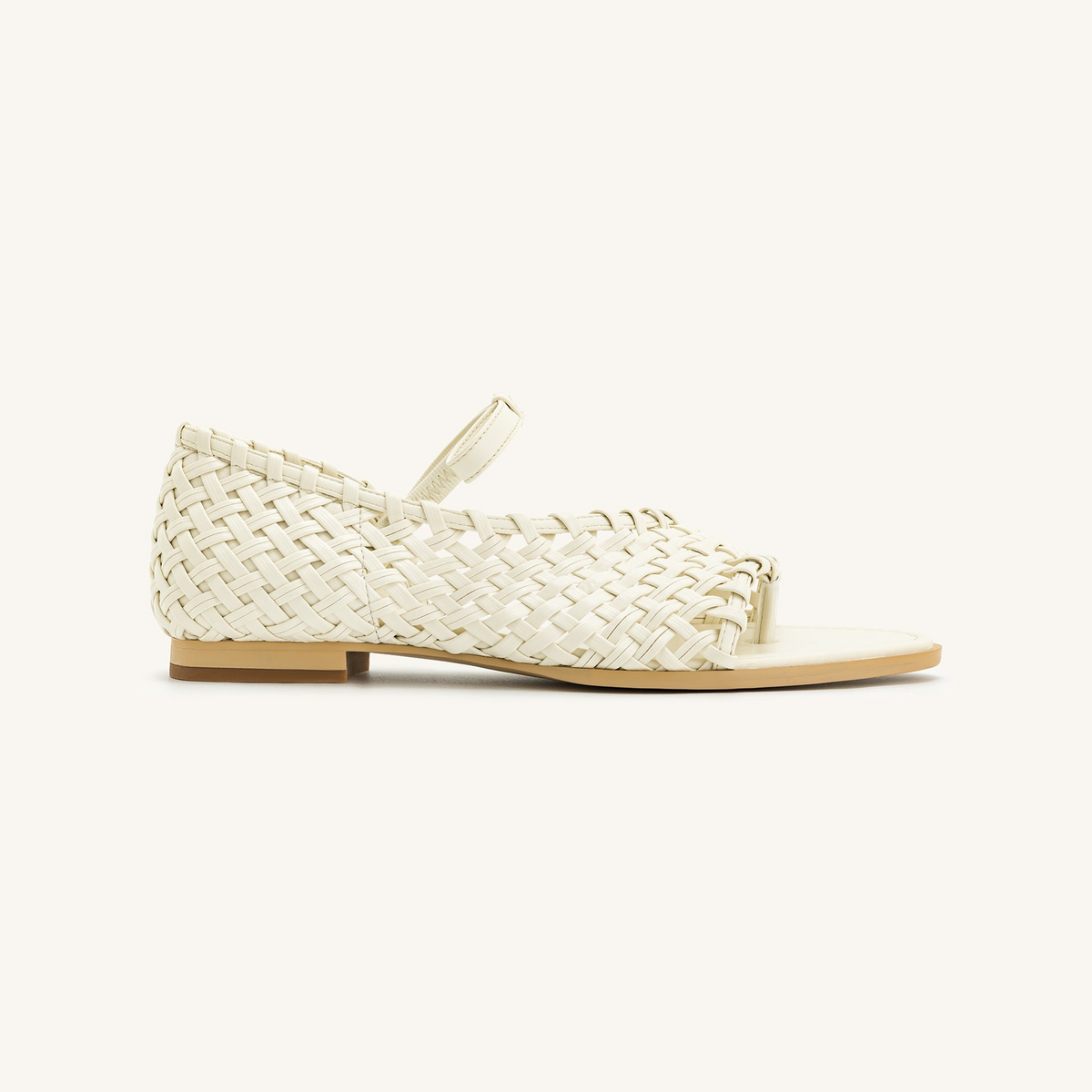 Jocelyn Weave Strap Flip-flops - Beige