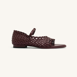 Jocelyn Weave Strap Flip-flops - Claret Red