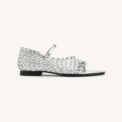 Jocelyn Weave Strap Flip-flops - Silver
