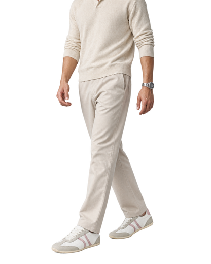 Jogger low lace-up sneakers in calfskin suede - white