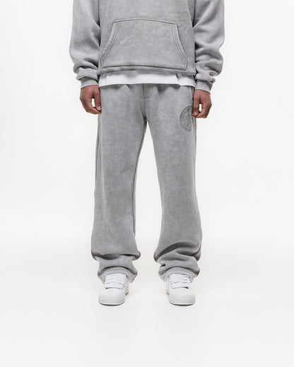 Magiri Embroidered Acid Wash Joggers in Washed Oatmeal