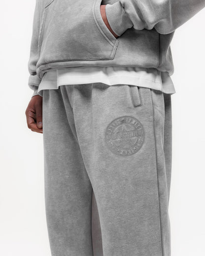Magiri Embroidered Acid Wash Hoodie & Jogger Tracksuit in Washed Oatmeal