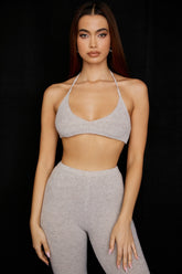 Oatmeal ribbed knit bralette