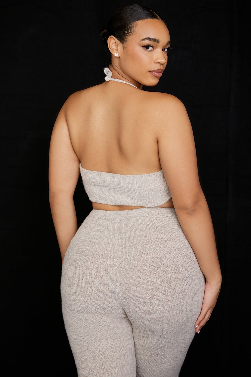 Oatmeal ribbed knit bralette