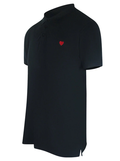 Love Moschino Small Heart Black Polo Shirt
