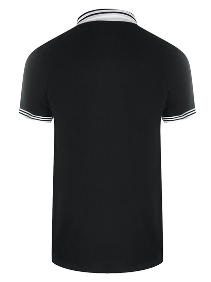 Love Moschino Twin Tipped Collar Black Polo Shirt