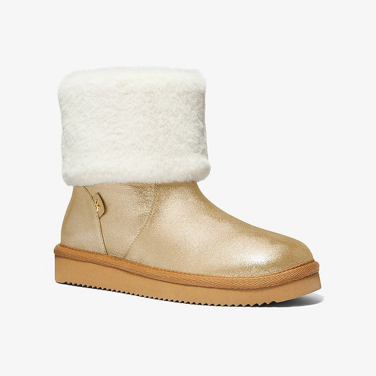 Julia Faux Fur Trim Metallic Leather Boot