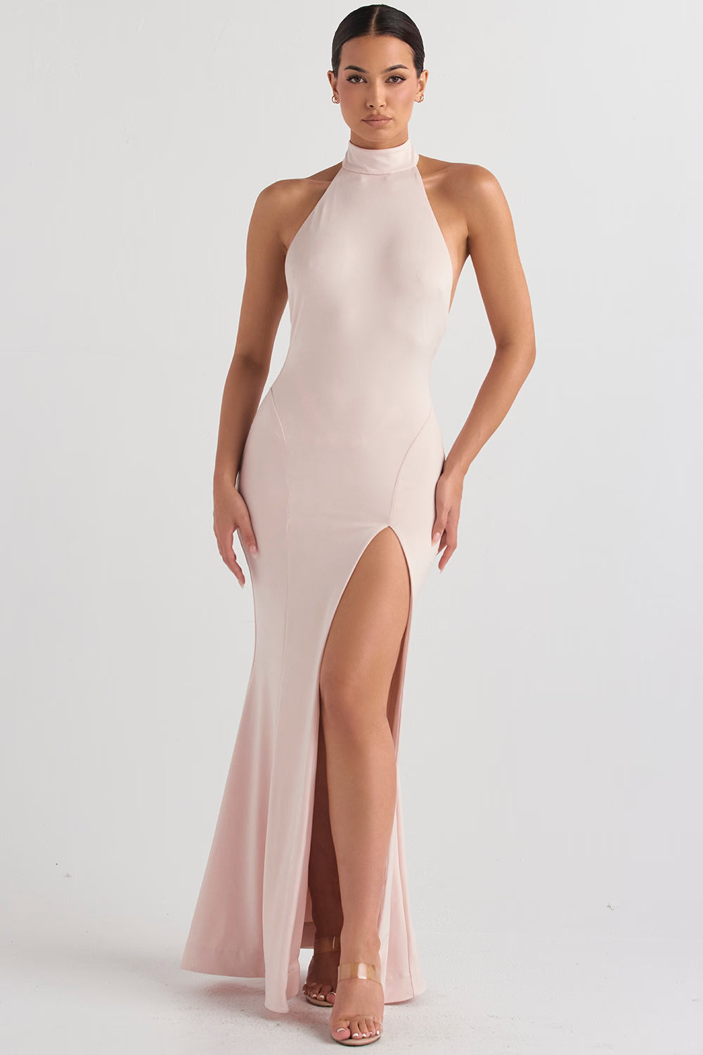 Juliette blush halter gown