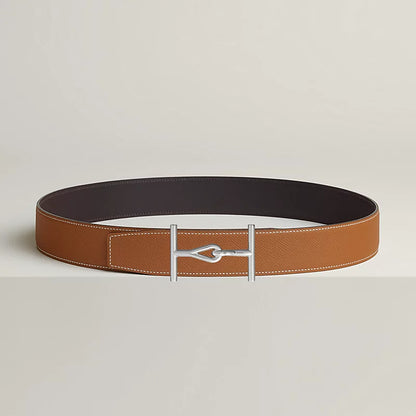 Jumbo belt buckle & Reversible leather strap 38 mm