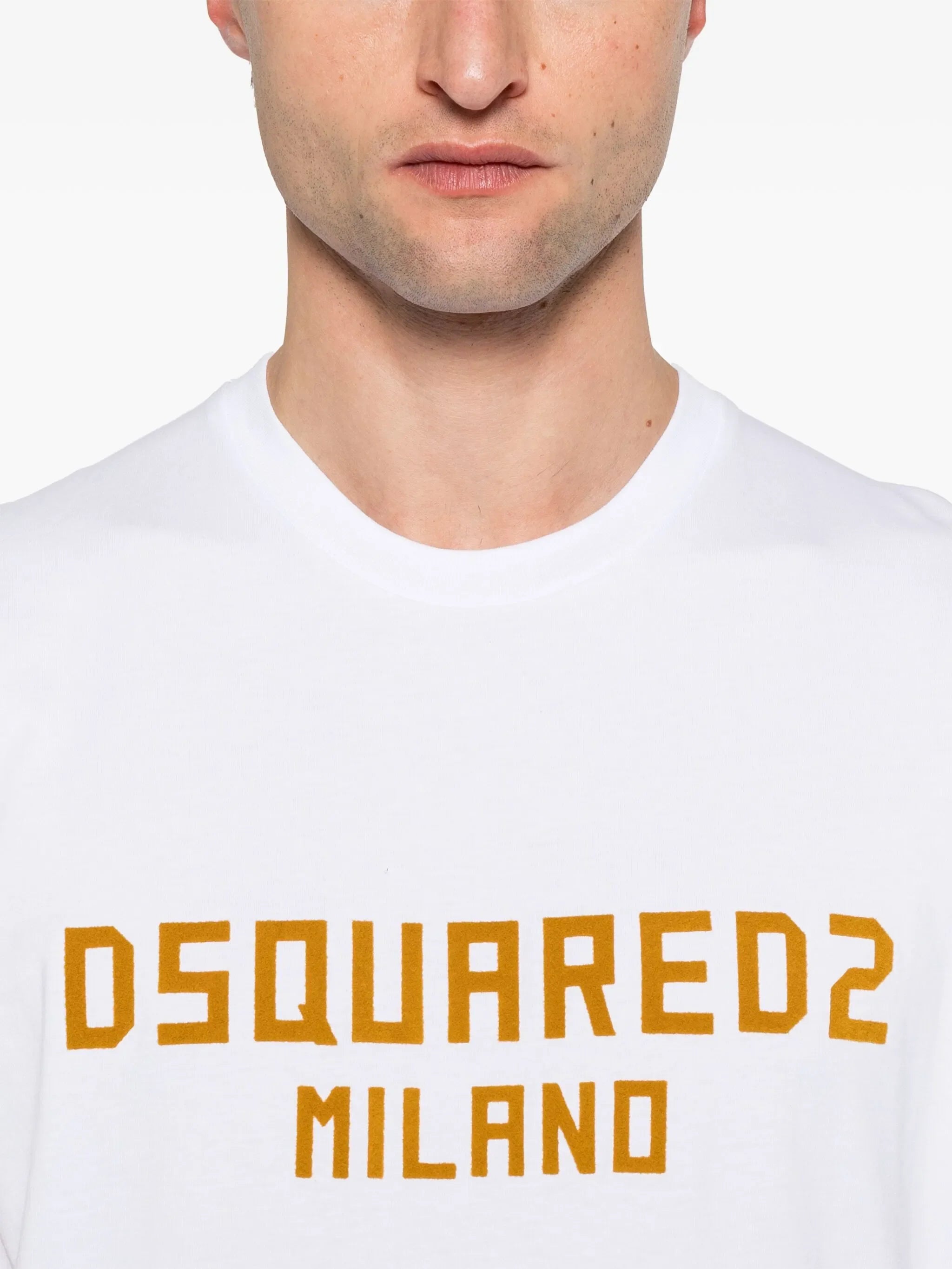 Dsquared2 Milano Flocked Logo T-Shirt in White