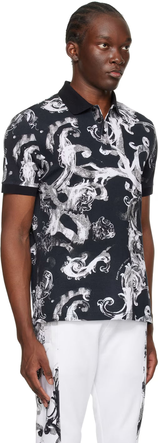 Black Watercolour Couture Polo