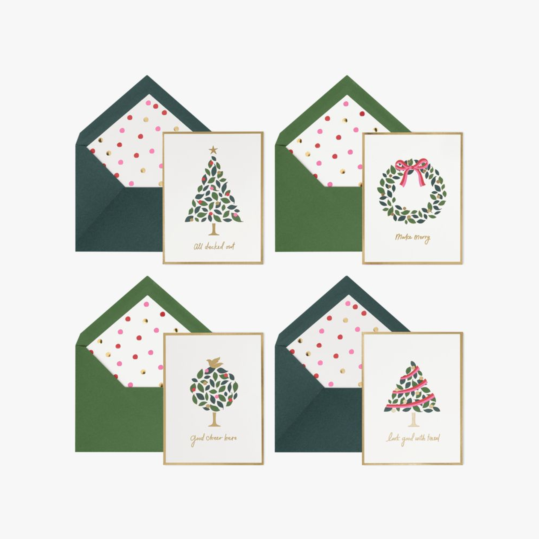 Evergreen Confetti Dot Assorted Holiday Card Set