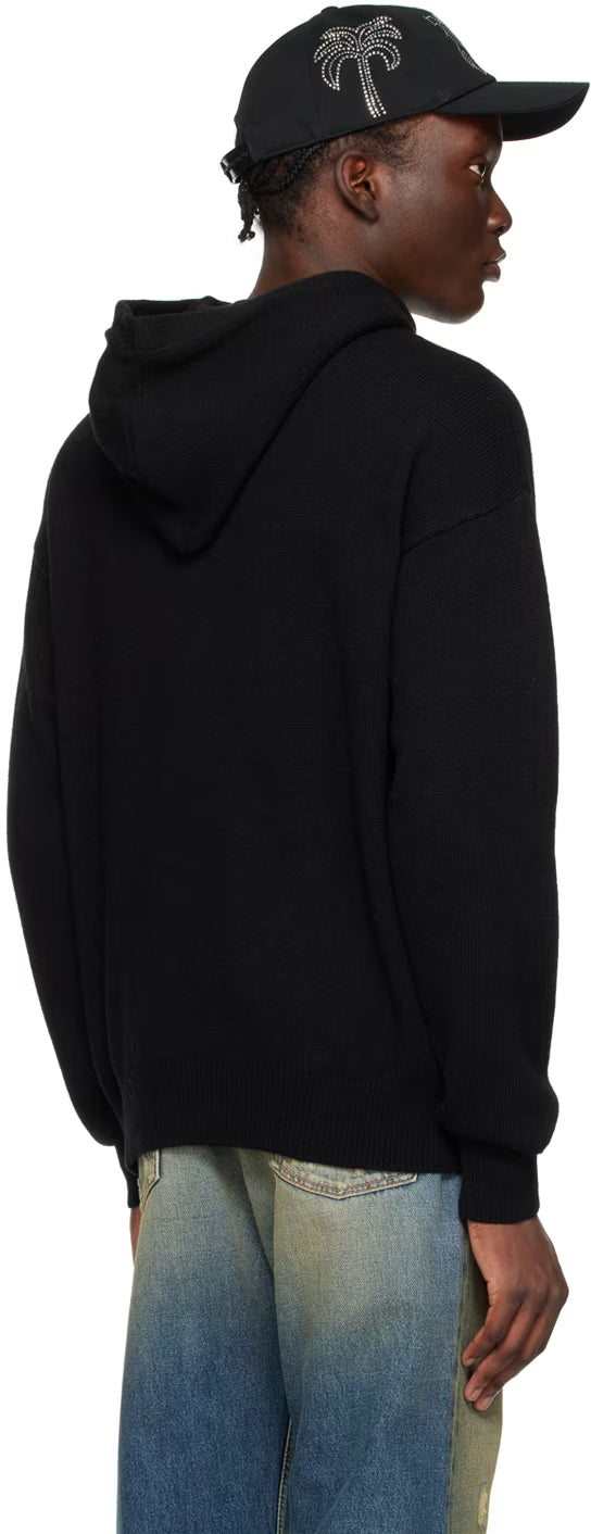 Black Embroidered Hoodie