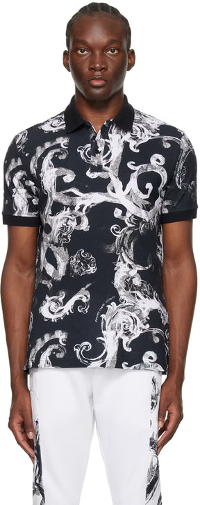 Black Watercolour Couture Polo