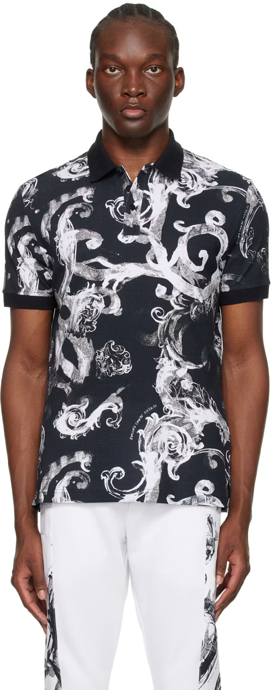 Black Watercolour Couture Polo