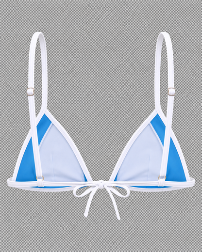 Kate Bikini Top - Juniper/White