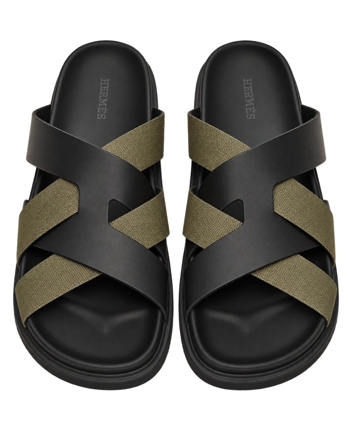 Kazimir sandal in Noir / Vert Toundra