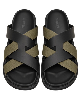 Kazimir sandal in Noir / Vert Toundra