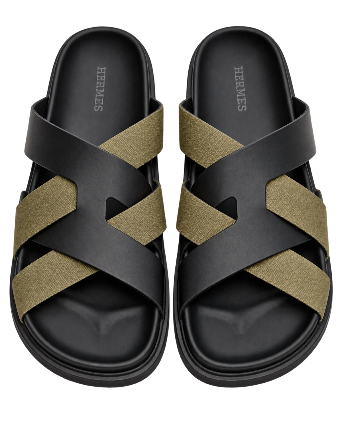 Kazimir sandal in Noir / Vert Toundra