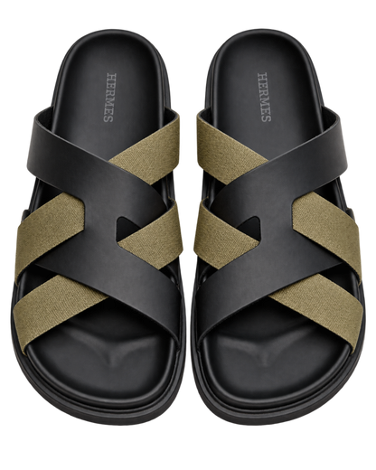 Kazimir sandal in Noir / Vert Toundra