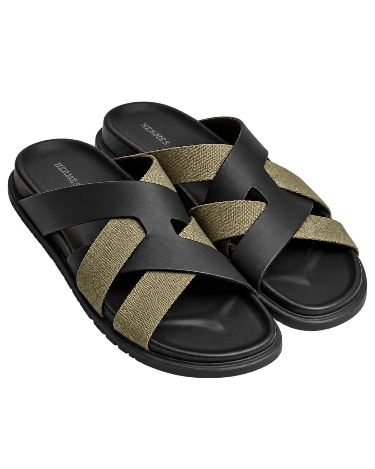 Kazimir sandal in Noir / Vert Toundra