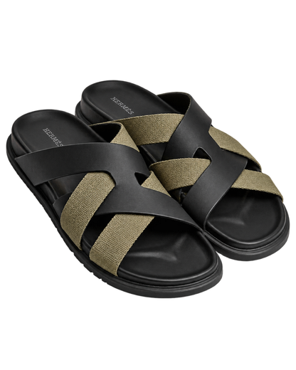 Kazimir sandal in Noir / Vert Toundra