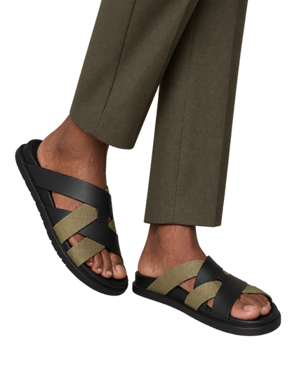 Kazimir sandal in Noir / Vert Toundra