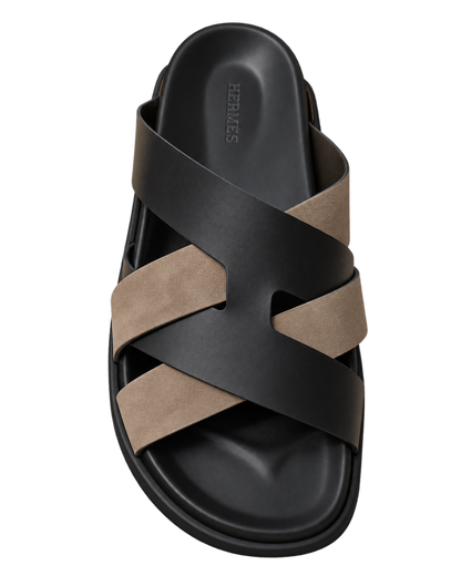 Kazimir Sandal Noir/Étoupe