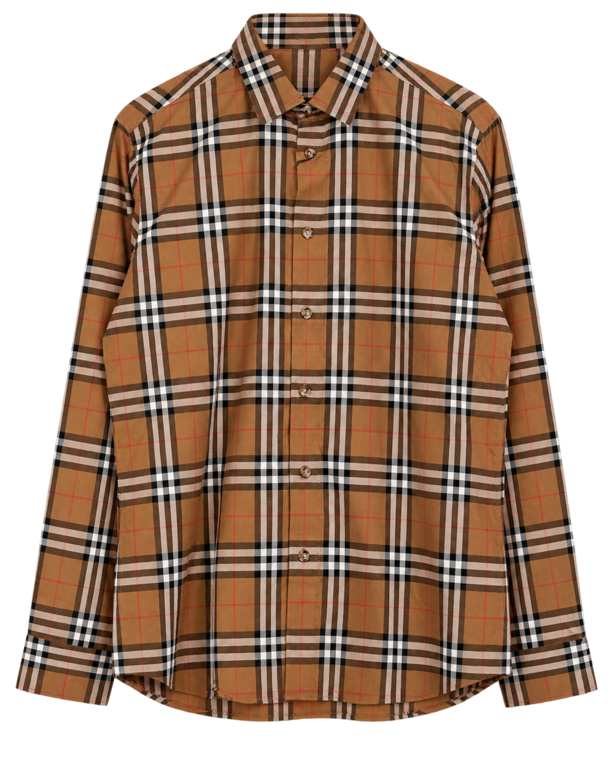 Kemeja BURBERRY SHEFFORD CHECK TAUPE BROWN LONG SHIRT