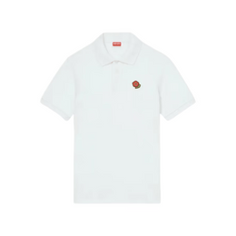 Kenzo Embroidered White Cotton Polo Shirt