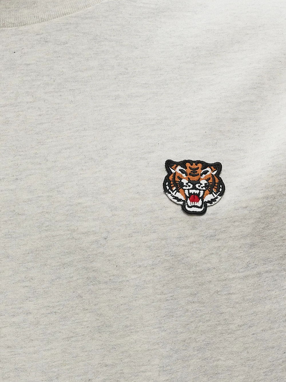 Kenzo Lucky Tiger Embroidered Crest T-Shirt in Pale Grey