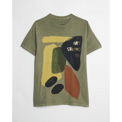 Khaki Art Studio Foil T-Shirt