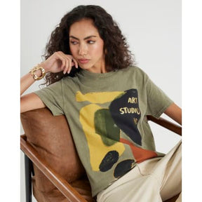 Khaki Art Studio Foil T-Shirt