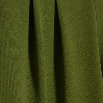 Khaki Balloon Leg Pleated Trousers