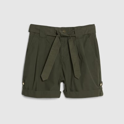 Khaki Belted Shorts