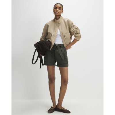 Khaki Belted Shorts