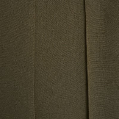 Khaki Belted Straight Leg Trousers
