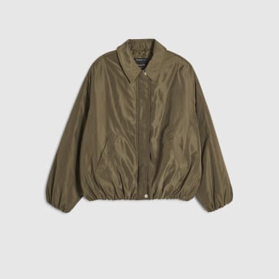 Khaki Bubble Hem Jacket