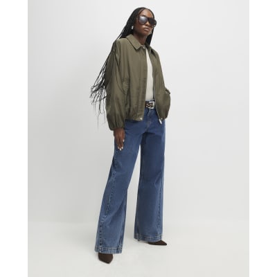 Khaki Bubble Hem Jacket