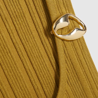 Khaki Buckle Knitted Vest
