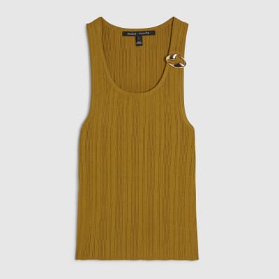 Khaki Buckle Knitted Vest
