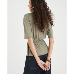 Khaki Elasticated Waist T-Shirt