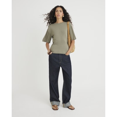 Khaki Elasticated Waist T-Shirt